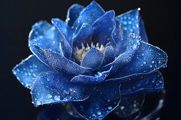 Fototapeta premium a blue flower with water droplets on it