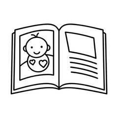 Open Book with Baby Image A Vector Illustration for Pregnancy and Parenthood Designs