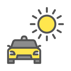 day driving filled outline icon. driving color line illustration.