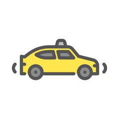 car sensor filled outline icon. car with smart sensor color line illustration.