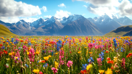 Fototapeta premium Vibrant Wildflower Field