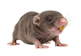 Fototapeta premium Closeup of a Naked MoleRat Eating