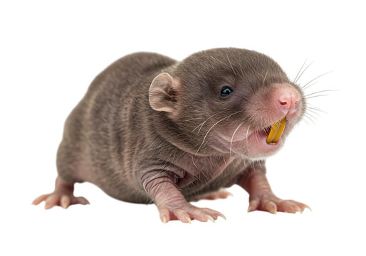 Closeup of a Naked MoleRat Eating