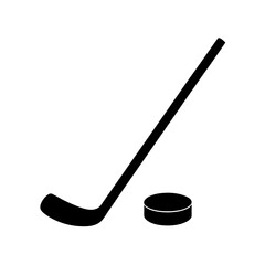 Hockey Stick and Puck Vector Flat and Clean Look