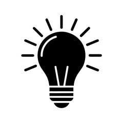 Fototapeta premium Light Bulb with Rays Vector Flat and Clean Look