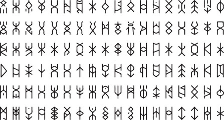 Ancient glyphs abstract symbols script
