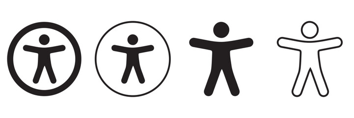 Inclusive Accessibility Icon Set – Disability, Wheelchair, Hearing, and Visual Aid Symbols Collection