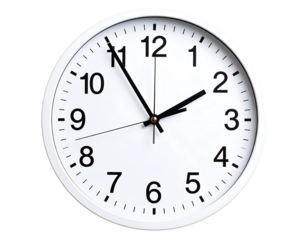 Angled View of White-Framed Wall Clock