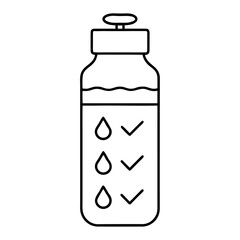 Water Intake Tracker Bottle with Checkmarks for Hydration and Daily Goal Achievement