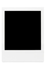 Empty instant film frame isolated on a transparent background