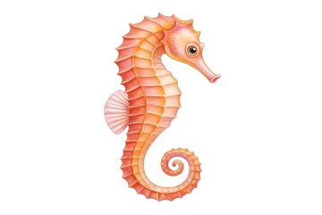 Fototapeta premium A detailed watercolor illustration of a seahorse