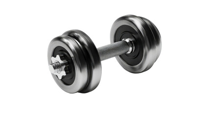 Naklejka premium Dumbbell resting with slight shadow for product display isolated on a Transparent background, PNG file.