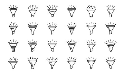 Line Art Icons for Data Analysis, Business Intelligence, and Graph Representation