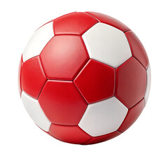 Naklejka premium Red and white soccer ball isolated on transparent background