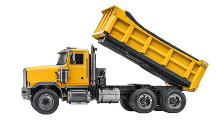 Fototapeta premium Dump truck from mining industry with extremely large scale isolated on a Transparent background, PNG file.
