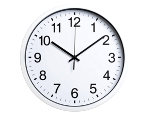 White-Framed Round Wall Clock with Arabic Numerals