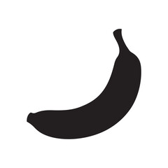 Banana icon silhouette vector illustration isolated on white background with food and fruit design elements