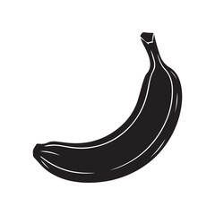 Banana icon silhouette vector illustration isolated on white background with food and fruit design elements
