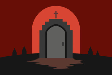 Fototapeta premium cursed portal grave open