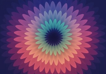 Colorful abstract flower pattern with gradient petals