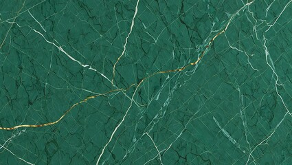 Naklejka premium Abstract green marble texture with white veins and golden accents for luxurious backgrounds