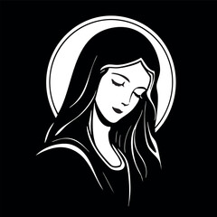 Vector illustration of the Virgin Mary. Our Lady of Guadalupe
