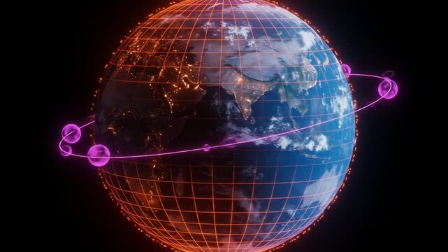 Globe With Data Points