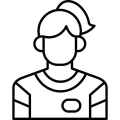Female Soccer Player Icon Vector Element
