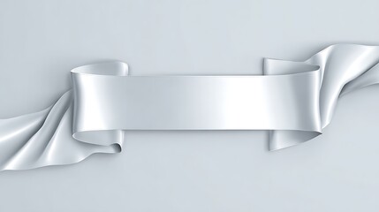 White ribbon banner isolated on clean background blank copy space design