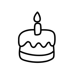 Birthday cake vector silhouette, birthday cake icon Celebration and Dessert