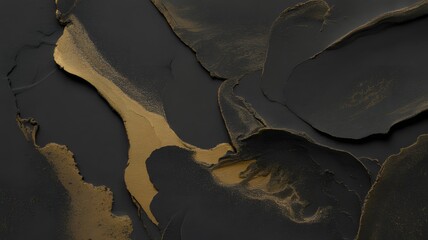 Fototapeta premium Close up of dark tree bark with textured patterns and golden highlights