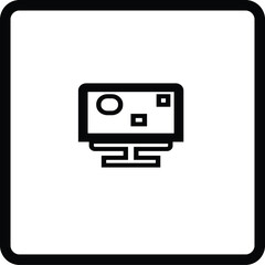 This monitor icon includes interface blocks, symbolizing digital dashboards, data visualization, or software layouts. Suitable for admin panels, websites, and responsive UI design.