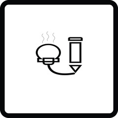 This icon merges a lightbulb with a pencil, symbolizing creativity, innovation, and brainstorming. It’s ideal for business presentations, creative platforms, design portfolios, startup branding.