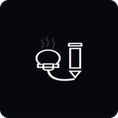  A modern icon showing lightbulb and pencil, representing brainstorming, creativity, and innovation. Ideal for design portfolios or startup UI.