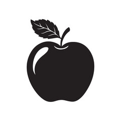 apple fruit icon vector silhouette illustration sign symbol logo