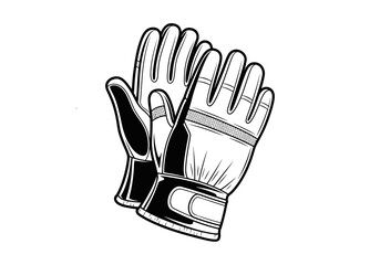 A detailed illustration of a pair of protective gloves, ready for work or sport