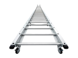 A Straight Path Up An Aluminum Extension Ladder on transparent background