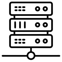 Digital Server Analytics Symbol &ndash; Line Art for System Health & Uptime Tracking


