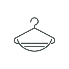 Minimalistic illustration of a clothes hanger with a simple design, suitable for fashion or laundry themes