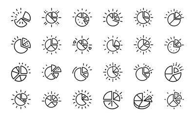 Fototapeta premium Line Art Icons for Data Analysis, Business Intelligence, and Graph Representation