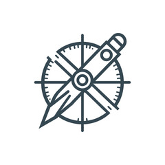 Obraz premium Compass and protractor illustration representing navigation and measurement tools in design