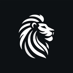 Stylized lion head silhouette with flowing mane on a dark background, ideal for branding