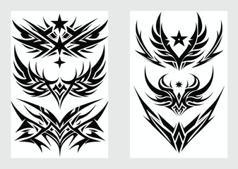 Fototapeta premium Decorative Tribal Motif Tattoo Vector Illustration Arm Back Sleeve Design
