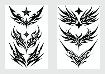 Obraz premium Abstract Tribal Wave Tattoo Vector Illustration Arm Sleeve Back Design