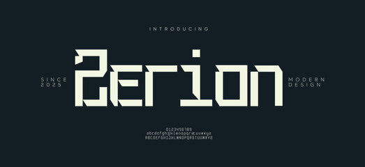 Modern minimal abstract alphabet fonts. Typography technology, electronic, movie, digital, music, future, logo creative font. vector illustration