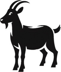 silhouette vector of a goat