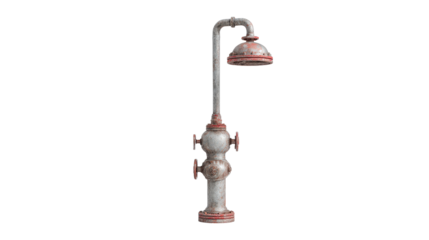 Emergency shower for hazardous chemical areas background isolated on a Transparent background, PNG file.