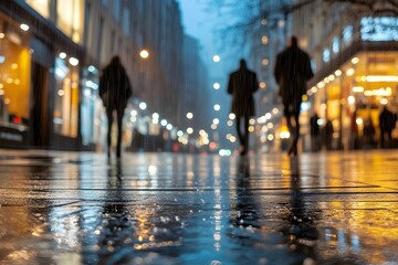 Fototapeta premium Neon lights reflecting on wet roads