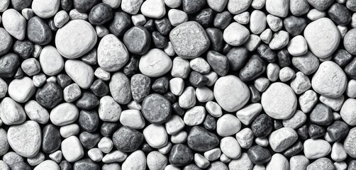 Seamless vector patterns of black & white stones, pebbles, and cobblestones; perfect for interior & science designs,   vintage,  cobblestone