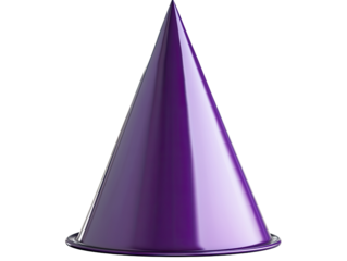 Shiny purple party hat isolated on white background